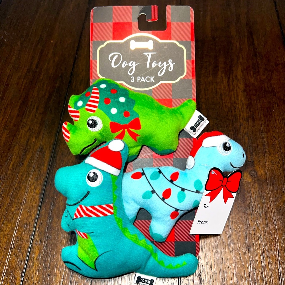 Woof Holiday Dinosaur Dog Toys